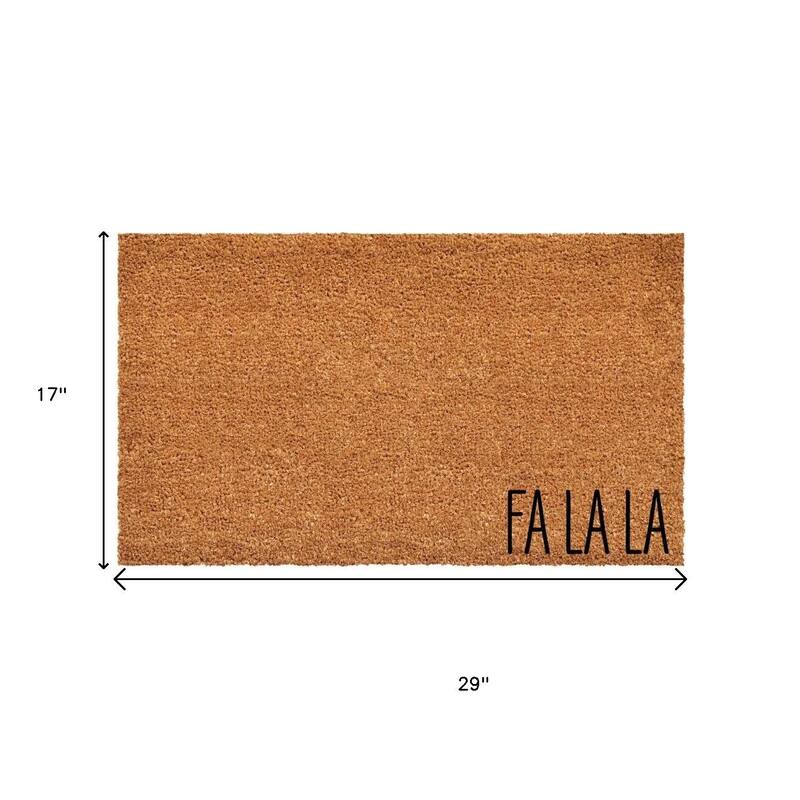HomeRoots 17" X 29" Brown Christmas Outdoor Coir Door Mat - 17.00' X '29.00