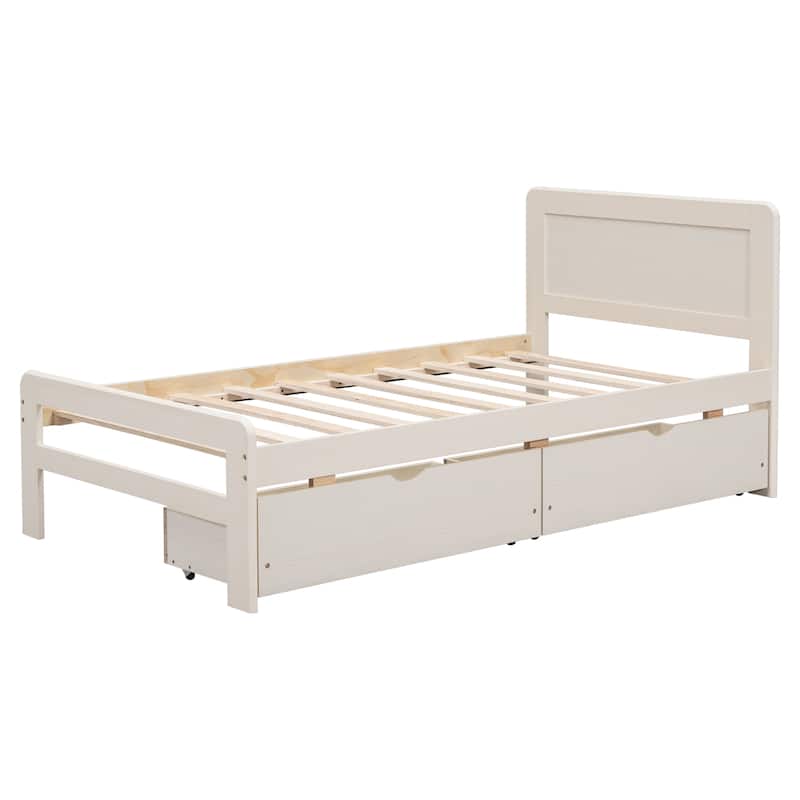 Modern Design Platform Bed Frame with 2 Drawers