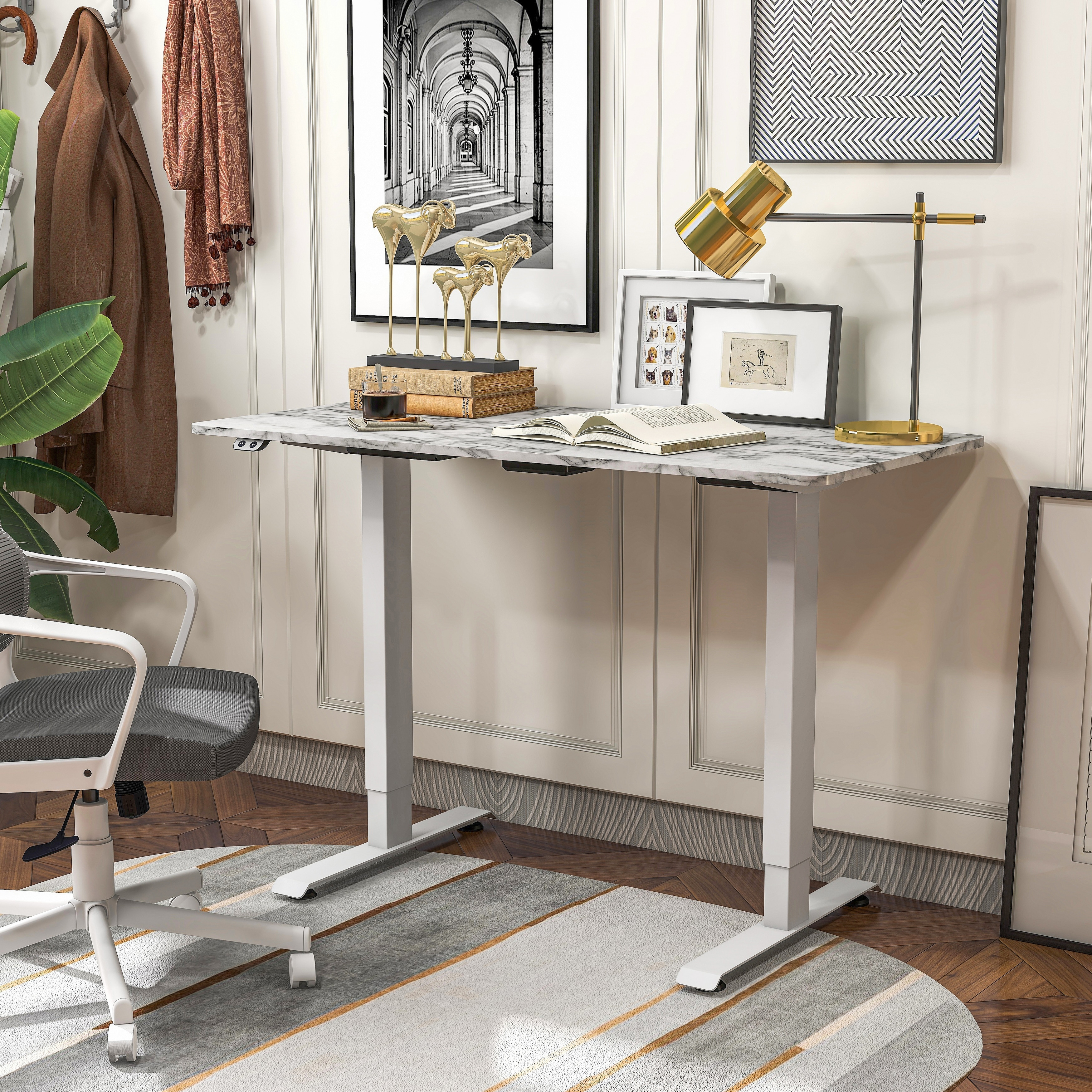 Furniture of America Carlos Modern 47-inch Metal Electric-Powered Adjustable Standing Desk
