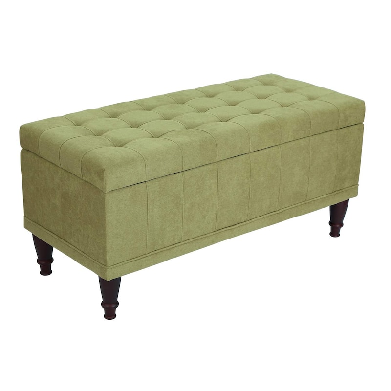 Adeco 41" Rectangular Tufted Lift Top Storage Ottoman Bench