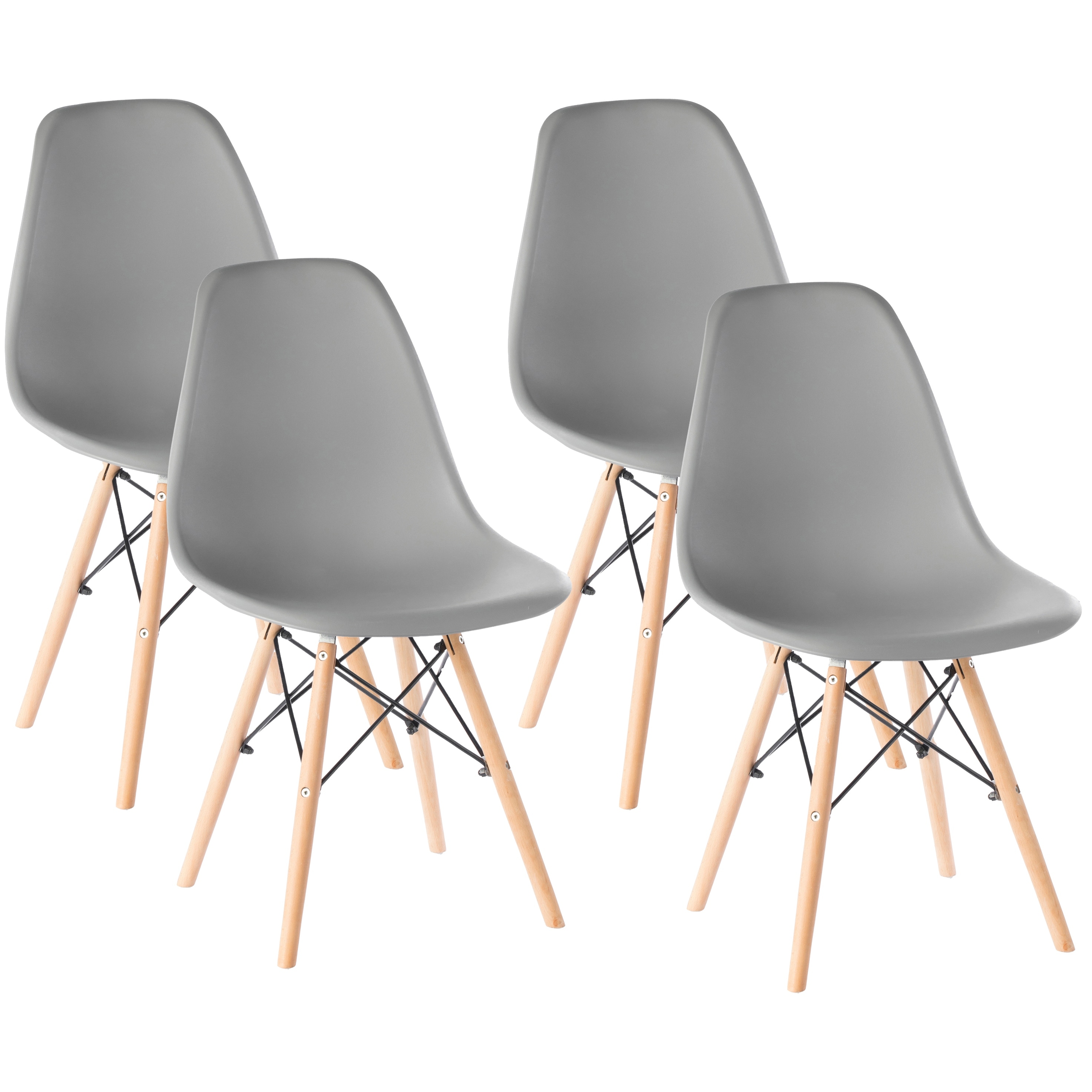 Mid Century Modern Style Plastic Dsw Shell Dining Chair With Solid Beech Wooden Dowel Eiffel Legs On Sale Overstock 32002225