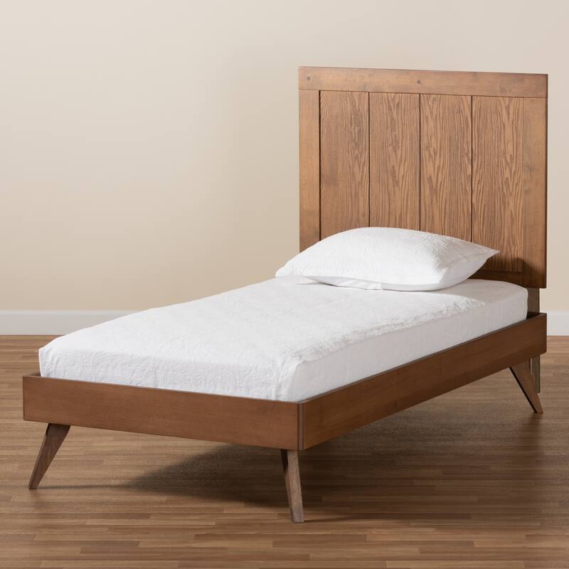 Amira Transitional Ash Walnut Finished Wood Platform Bed
