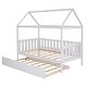 preview thumbnail 5 of 16, Twin Size House Bed with trundle, Fence-shaped Guardrail
