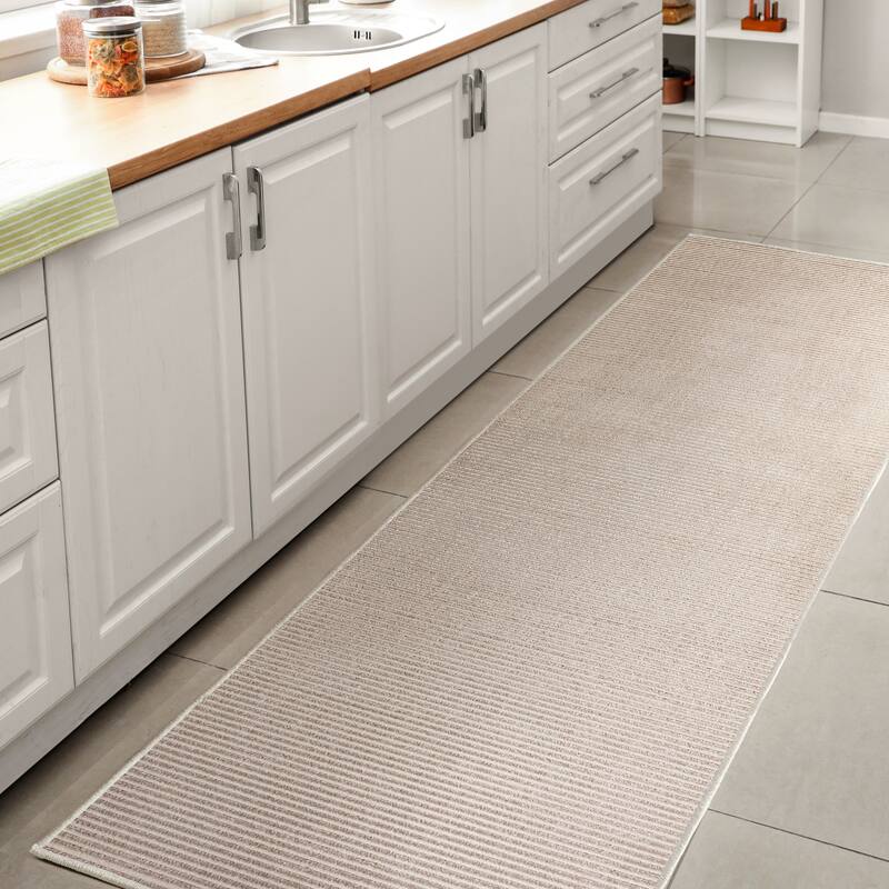 JONATHAN Y Athens Modern Minimalist Pinstripe High-Low Rug
