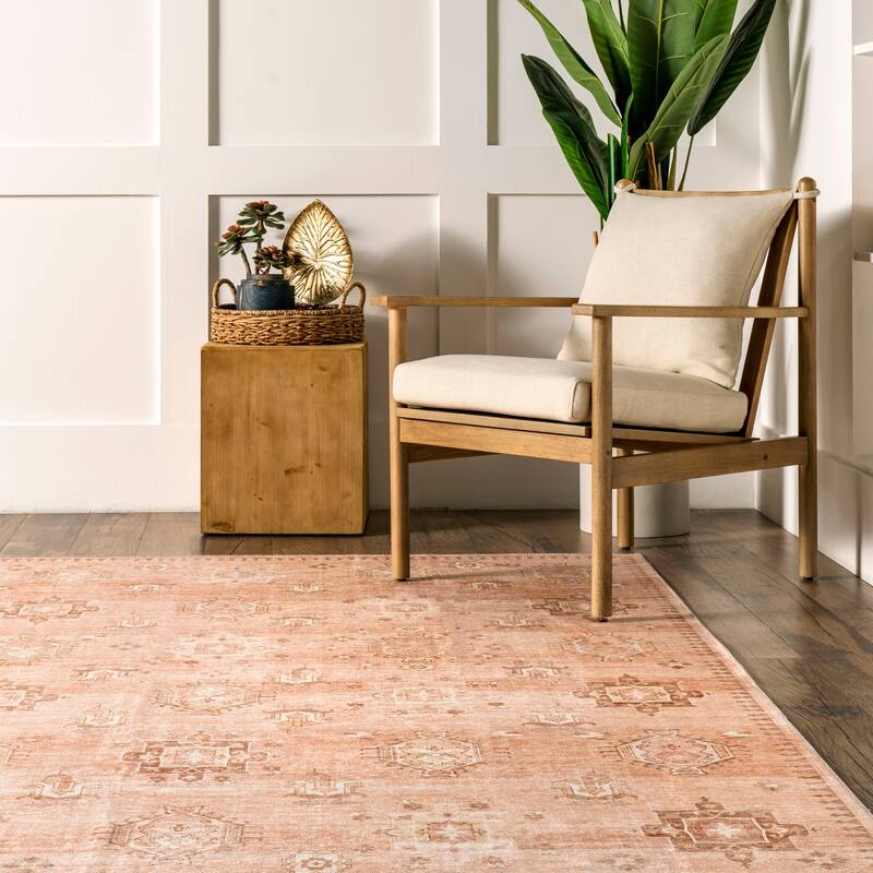 Nuloom Krystin SpinClean Distressed Machine Washable Area Rug