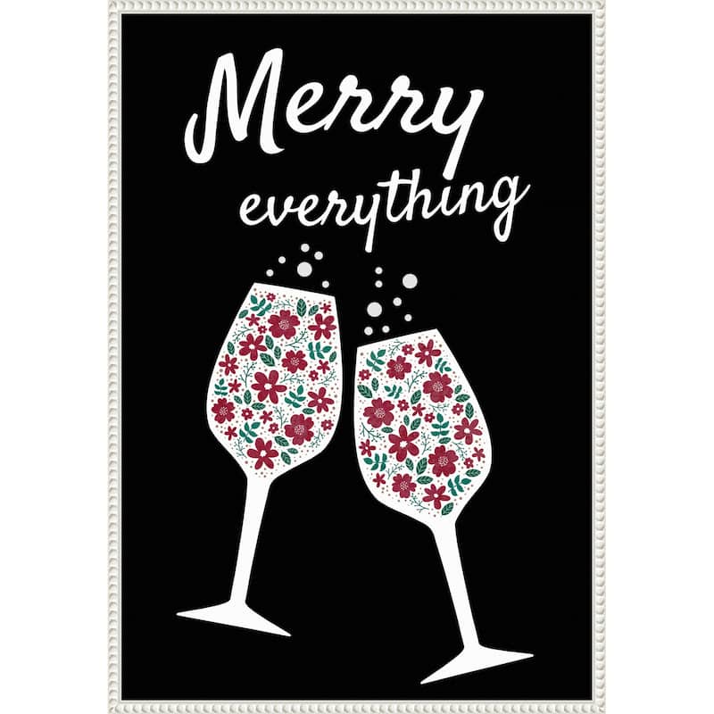 Merry Everything by Emeliemaria (23 x 33 in.), Framed Canvas Wall Art Print - Sylvie Beaded White