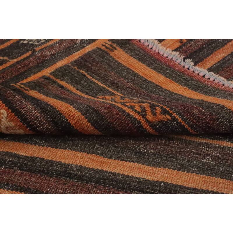 Hand Woven Oriental 100% Wool Carpet Southwestern Tribal Multi-Colored Kilim Area Rug - 8' 9'' X 6' 4''