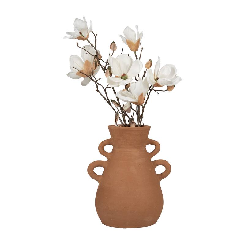 Sagebrook Home Terracotta Vase With 4 Handles, Amphora, Solid