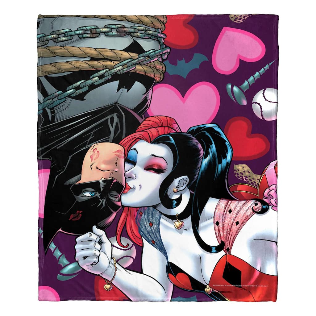 Warner Brothers DC Batman Harley And Batsy Silk Touch Throw Blanket