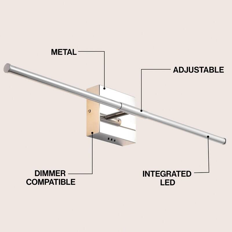 28" Dimmable Integrated LED Metal Wall Sconce, by JONATHAN Y