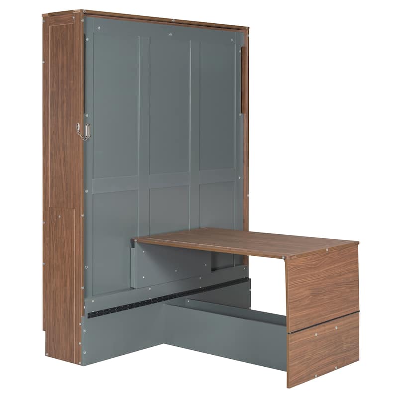 Full Size Murphy Bed with Foldable Desk by Harper&Bright Designs