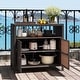 preview thumbnail 4 of 18, Costway Patio Rattan Storage Cabinet with Acacia Wood Countertop Open - See Details