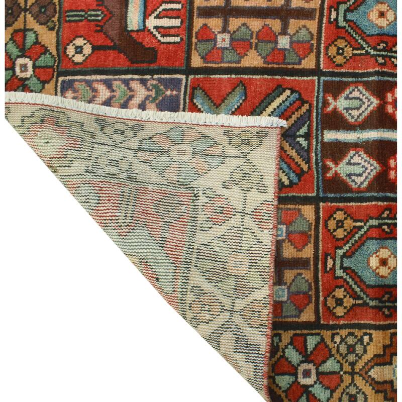 Fine Vintage Distressed Alula Red/Blue Runner - 3'2" x 9'8"
