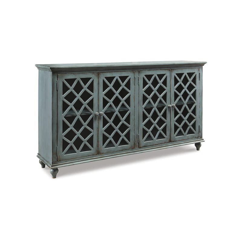 Signature Design by Ashley Mirimyn Antique Blue Accent Cabinet - 69"W x 16"D x 38"H