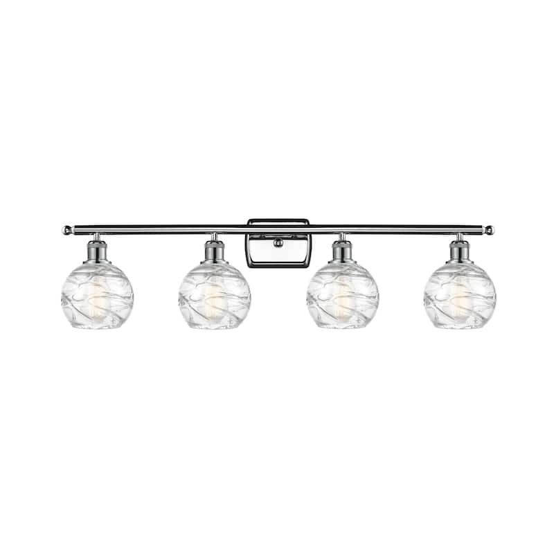 Innovations Lighting Small Deco Swirl 4 Light 36" Wide Bathroom Vanity - Polished Chrome / Clear