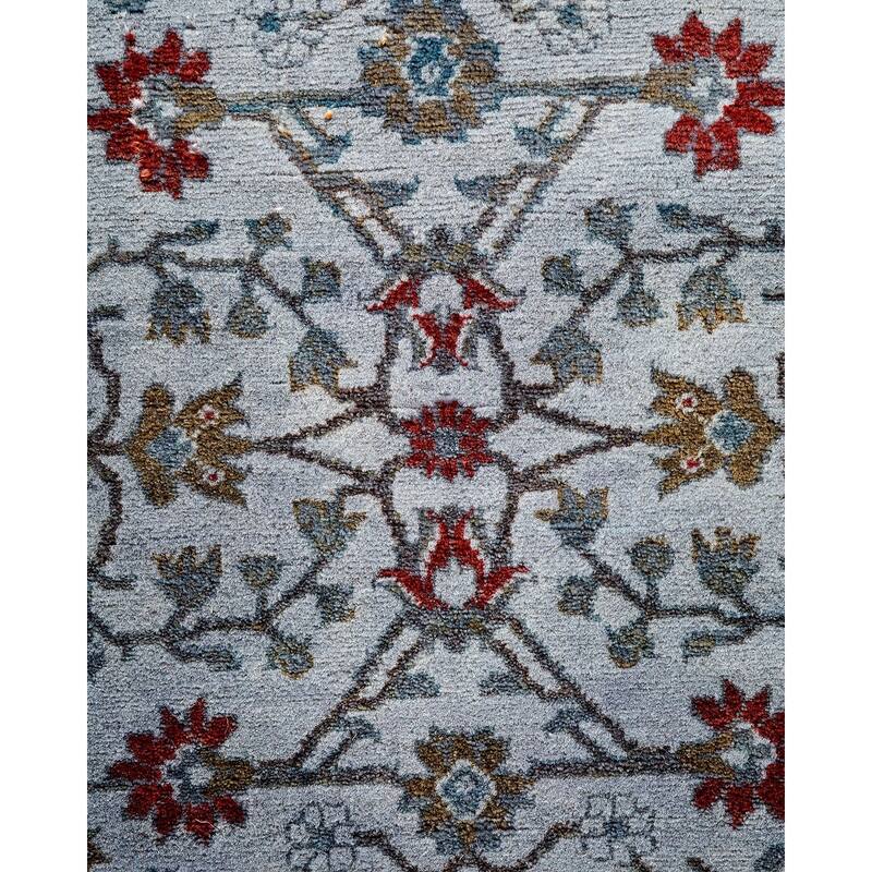 Overton Hand Knotted Wool Vintage Inspired Modern Contemporary Overdyed Gray Area Rug - 2' 8" x 4' 5"