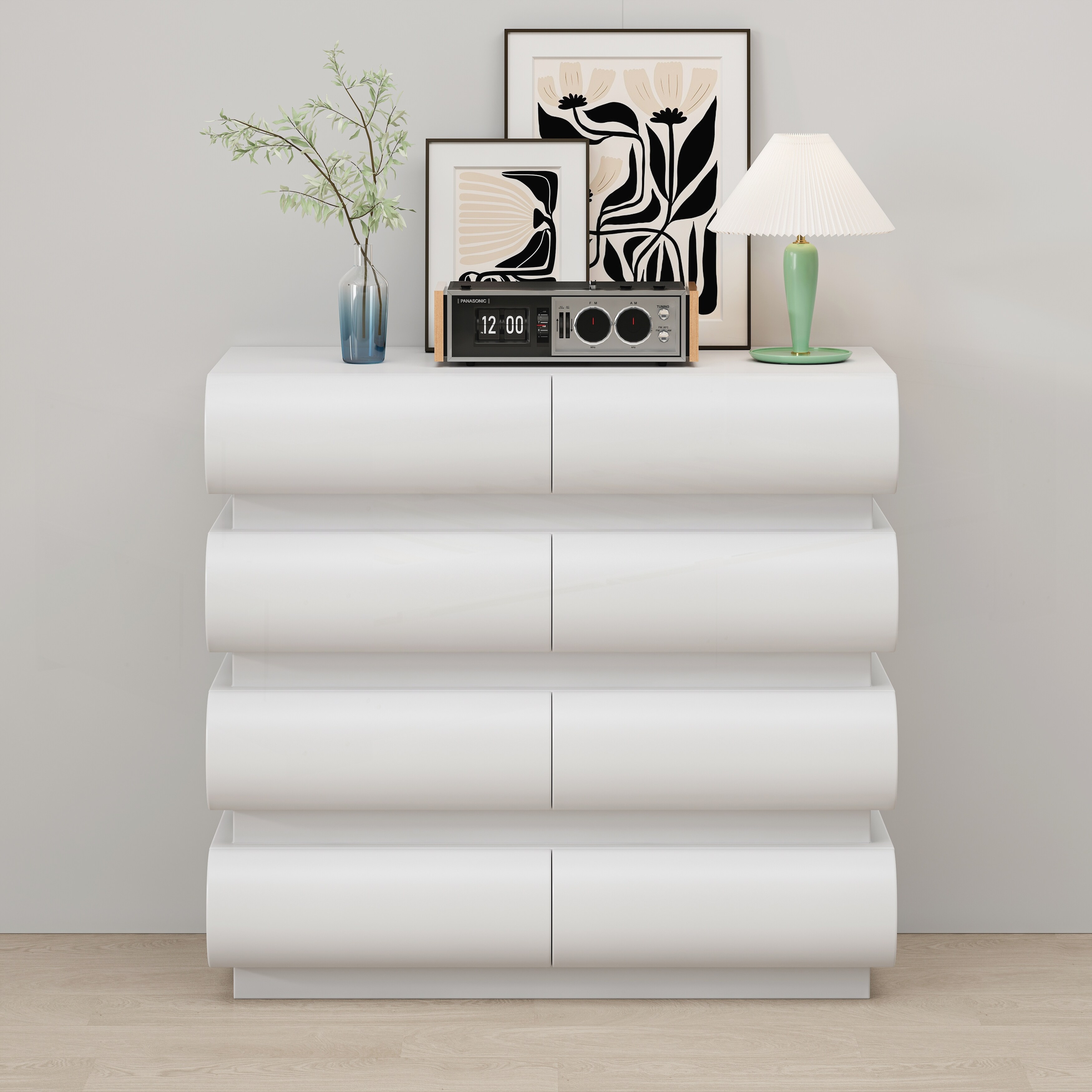 Modern 8 Drawer Dresser for Bedroom, Dresser No Handle