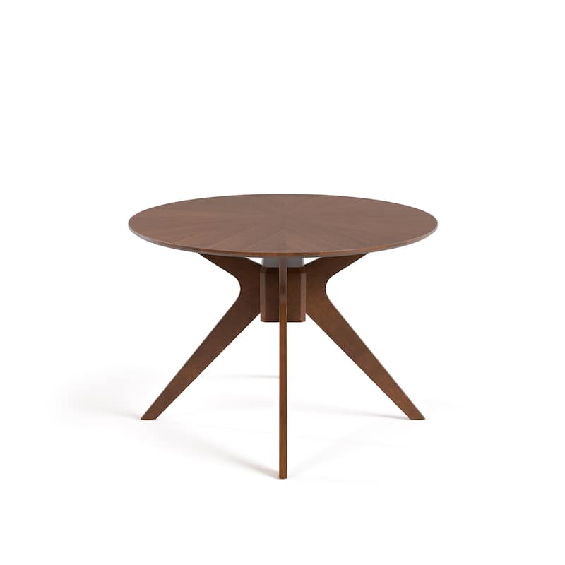 Furniture of America Shaw Mid-century Walnut 71-inch Oval Wood Dining Table