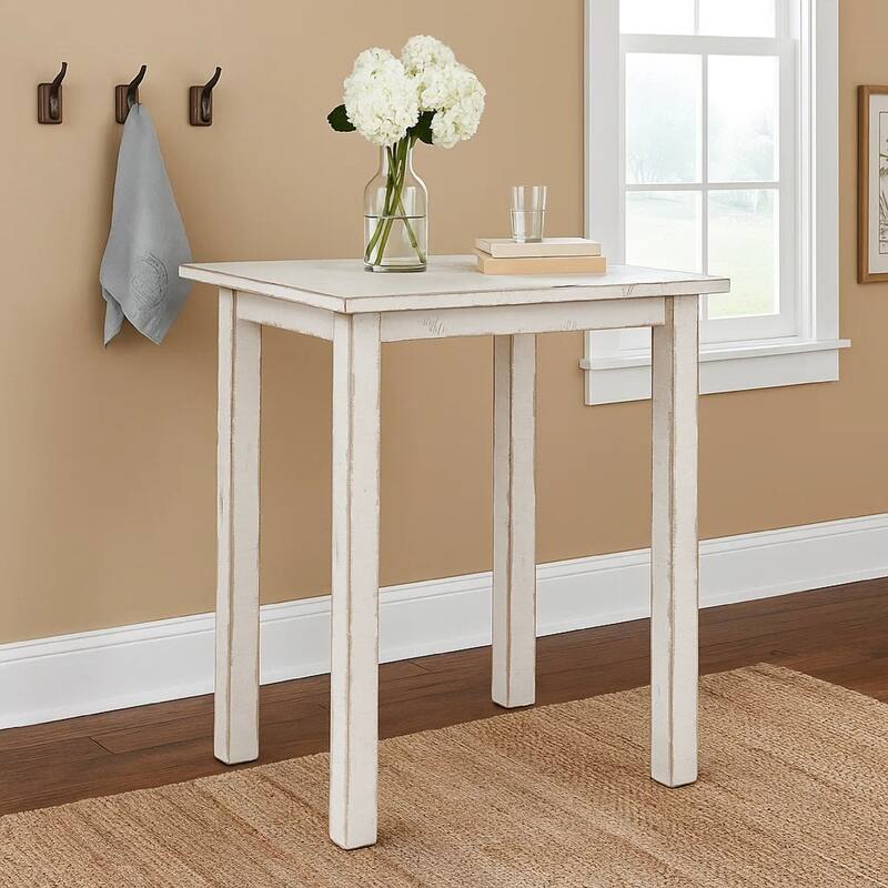 Rena Counter Table, 48 Inch Rectangular White Sand Mahogany Wood
