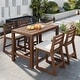 preview thumbnail 3 of 29, Rustic Patio Bar Set, 5-Piece Outdoor Furniture with Ergonomic Chairs and Solid Wood Tabletop Mocha