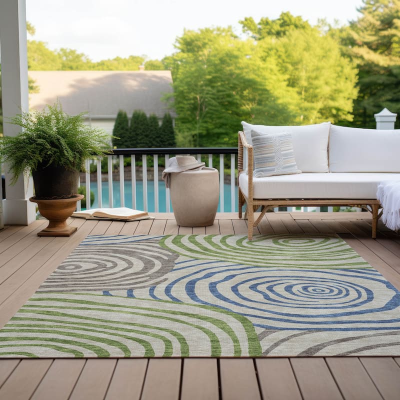 Machine Washable Indoor/ Outdoor Chantille Contemporary Dimensions Rug