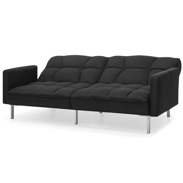 Black sales tufted futon