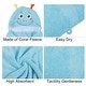 preview thumbnail 3 of 5, 1pcs Soft Absorbent Coral Fleece Hooded Towel for Bathroom Light Blue 53"x31"