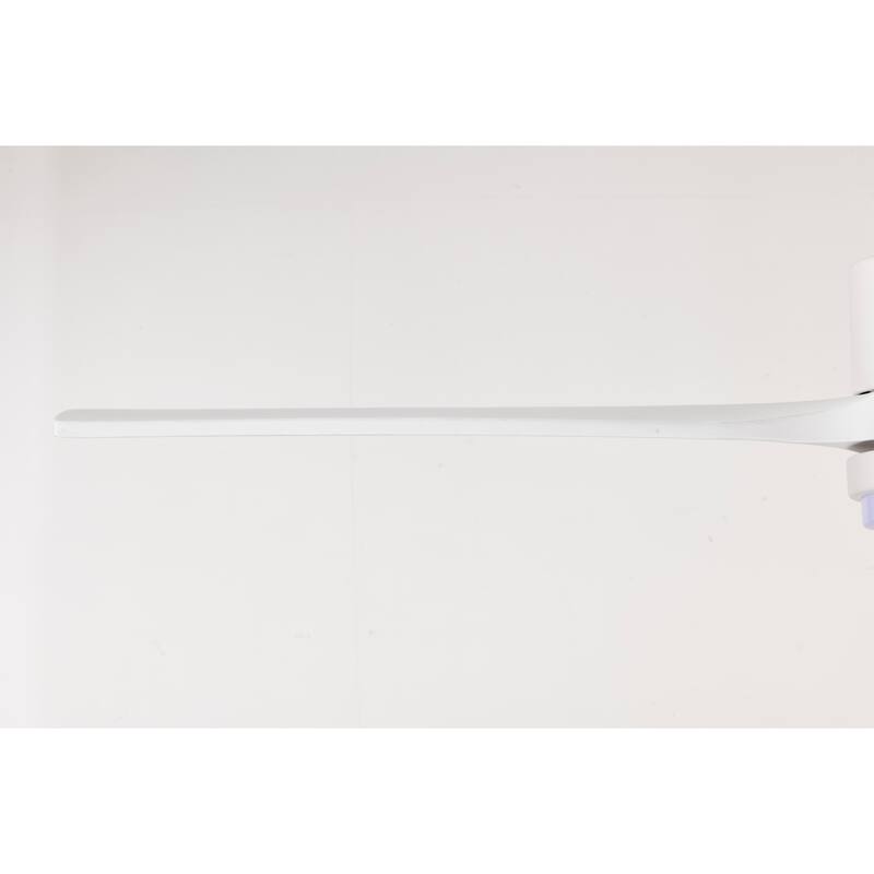 52-inch White on White Solid Wood and Metal Lighted Ceiling Fan LED