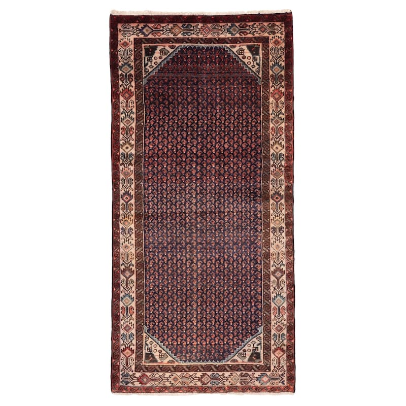 ECARPETGALLERY Hand-knotted Andelz Navy Wool Rug - 3'1 x 6'6