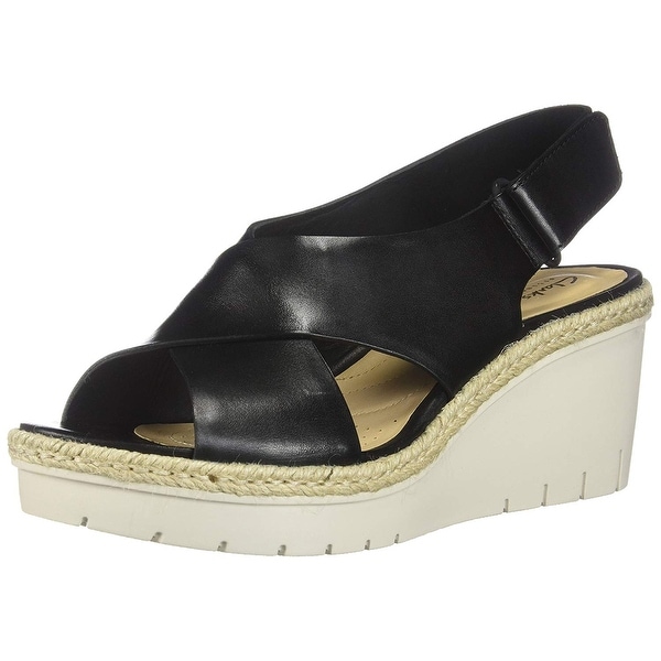 clarks black platform sandals