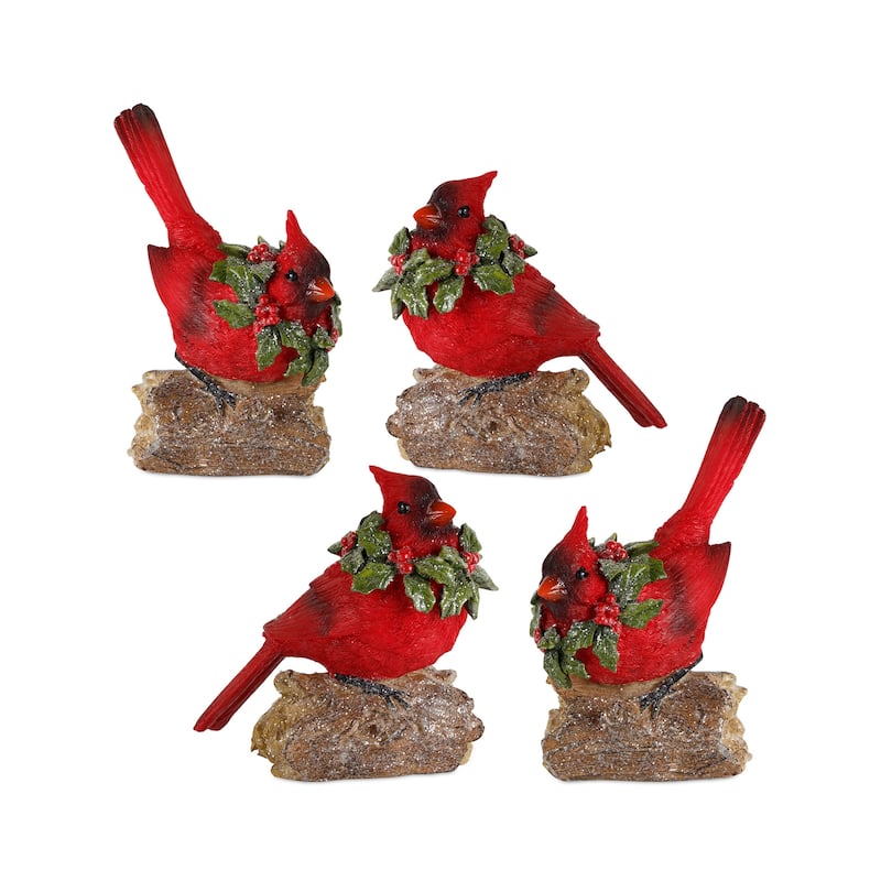 Cardinal Figurine (Set of 4) - Red