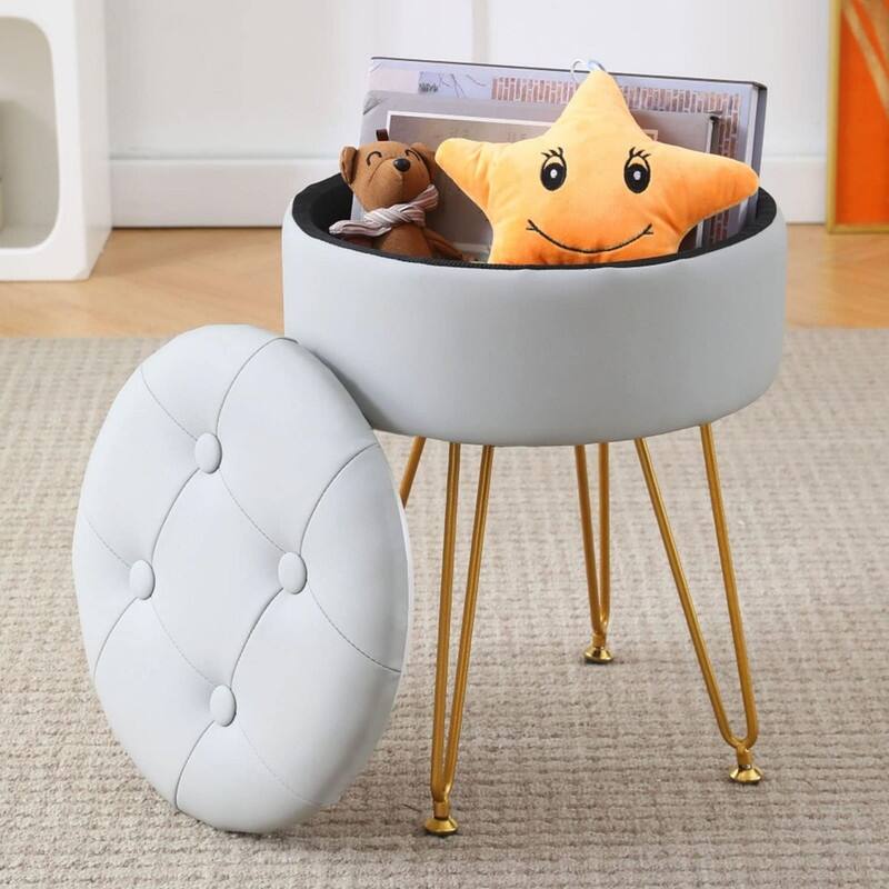 Storage Round Ottoman Multifunctional