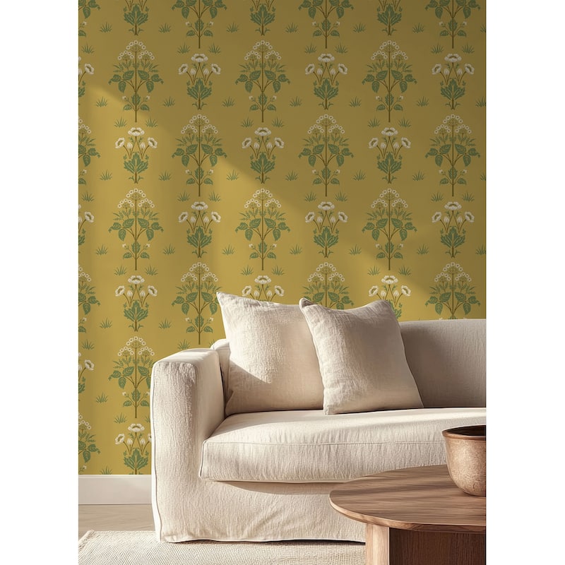 Meadow Sweet Saffron and Thyme Peel and Stick Wallpaper