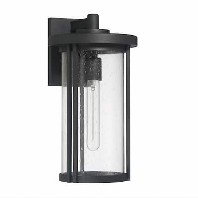 Maude Metal and Glass Wall Mounted Outdoor Wall Light - 8.8"L x 8.0"W x 14.8"H