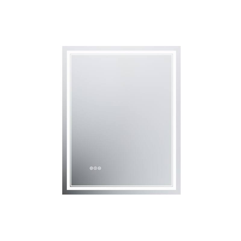 Rectangle Frameless Anti-Fog Wall Mounted LED Light Bathroom Vanity Mirror