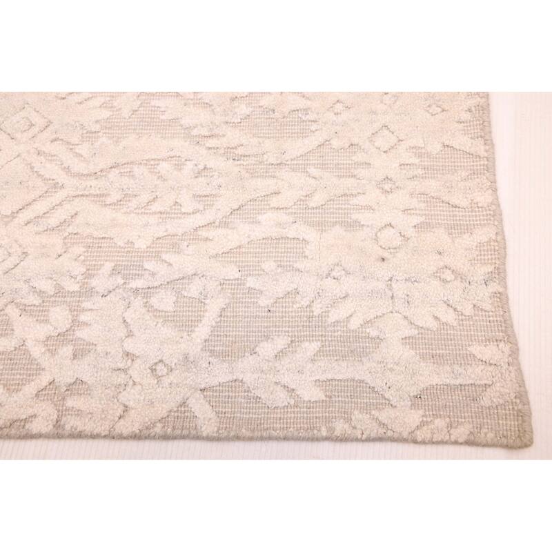 ECARPETGALLERY Hand Loomed Elysian Ivory Viscose, Wool Rug - 8'2 x 9'10