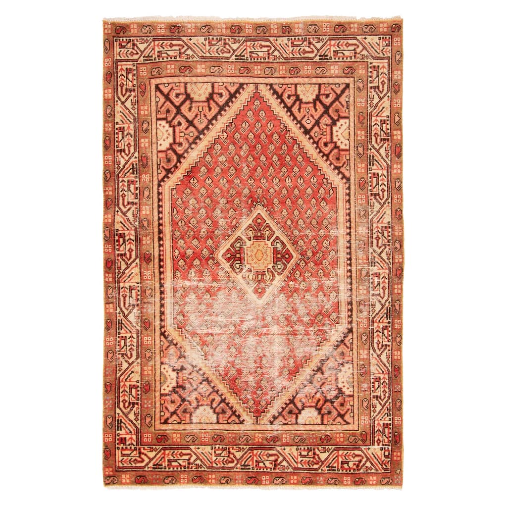 ECARPETGALLERY Hand-knotted Andelz Red Wool Rug - 4'1 x 6'8