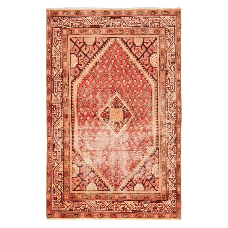 ECARPETGALLERY Hand-knotted Andelz Red Wool Rug - 4'1 x 6'8