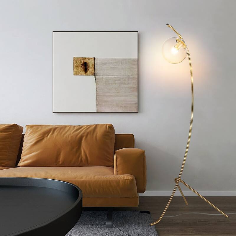 Light Society Addis Floor Lamp - Brushed Brass/Clear
