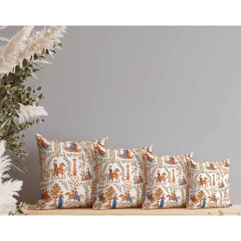 Celestial Tangle Faux Suede Reversible Throw Pillow Orange and Blue