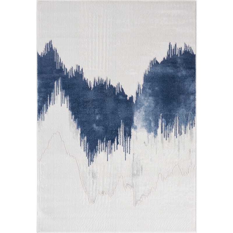 Abani Atlas Collection ATL170A Abstract Mountain Grey Blue Area Rug