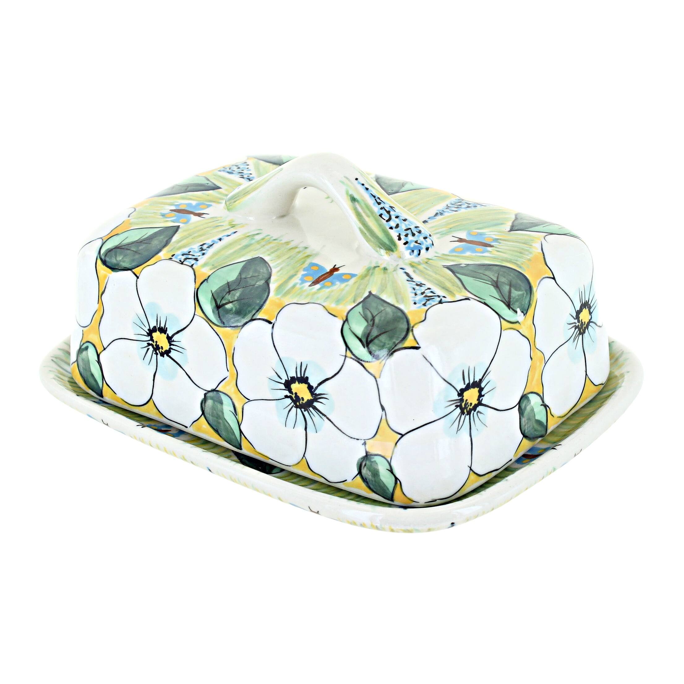 Blue Rose Polish Pottery 708 Millena Square Butter Dish Bed Bath