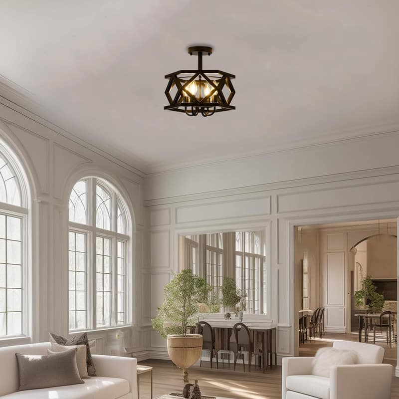 4 Light light bulb black ceiling light metal kitchen ceiling light - N/A