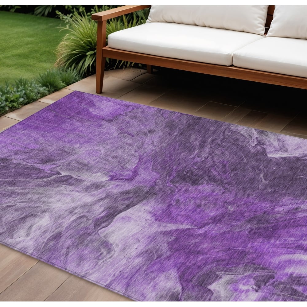 HomeRoots Abstract Transitional Rectangle Outdoor Rug