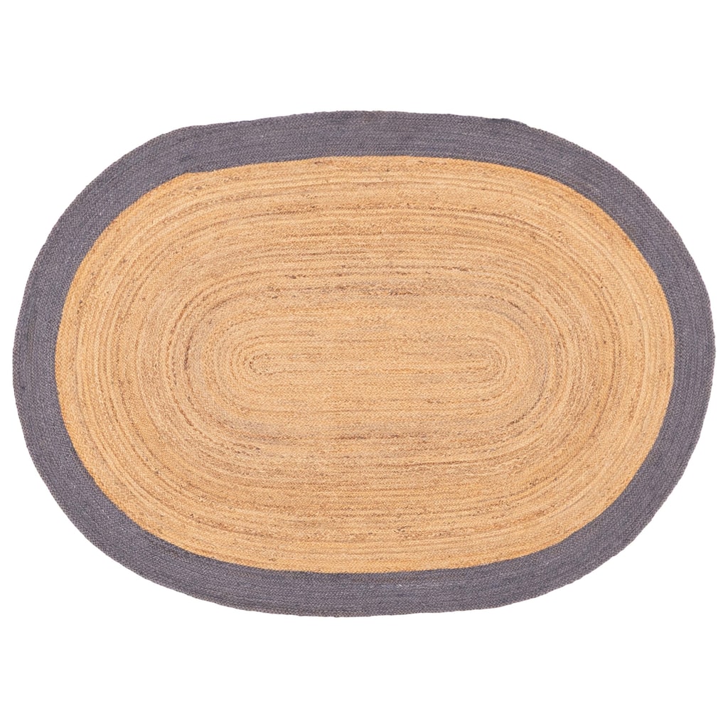 ECARPETGALLERY Braided Weave Palas Denizli Light Brown Jute Rug - 5'4 x 7'4