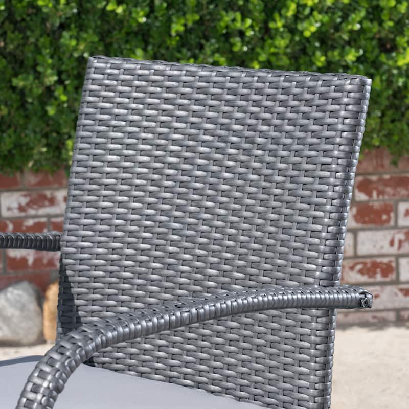 Chilton Outdoor 5 Piece Acacia Wood and Wicker Dining Set by Christopher Knight Home