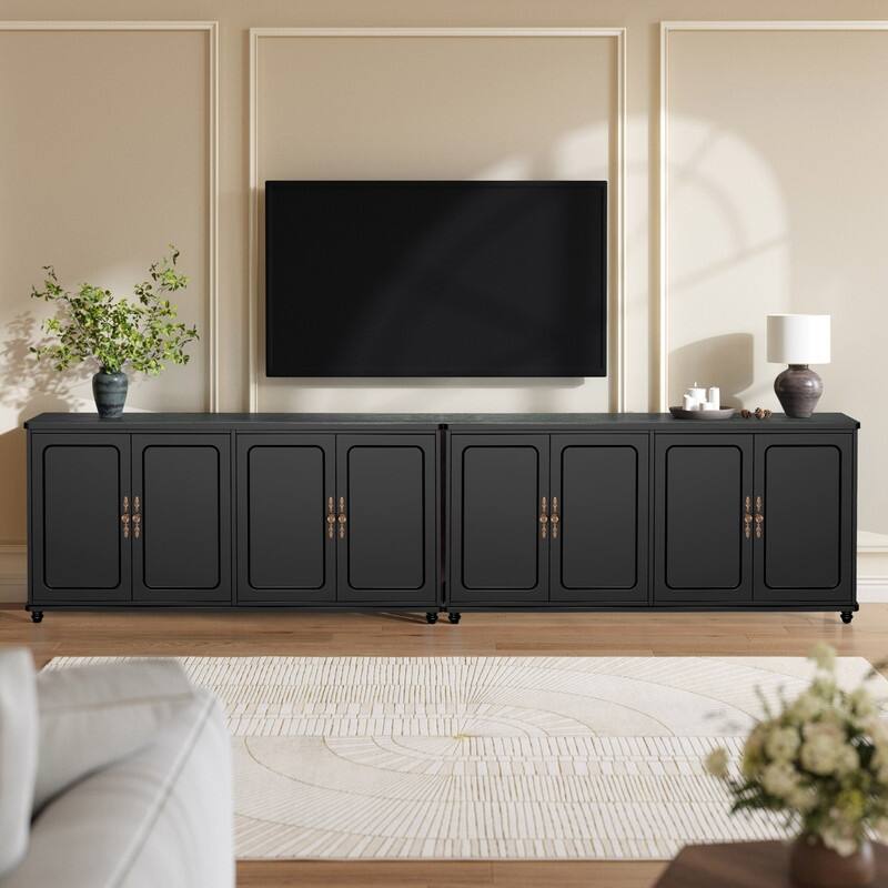 Mid Century Modern 60" Sideboard Cabinet with Adjustable Shelves and 4 Doors