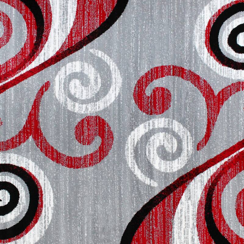 Modern Distressed Swirl Abstract Style Indoor Area Rug