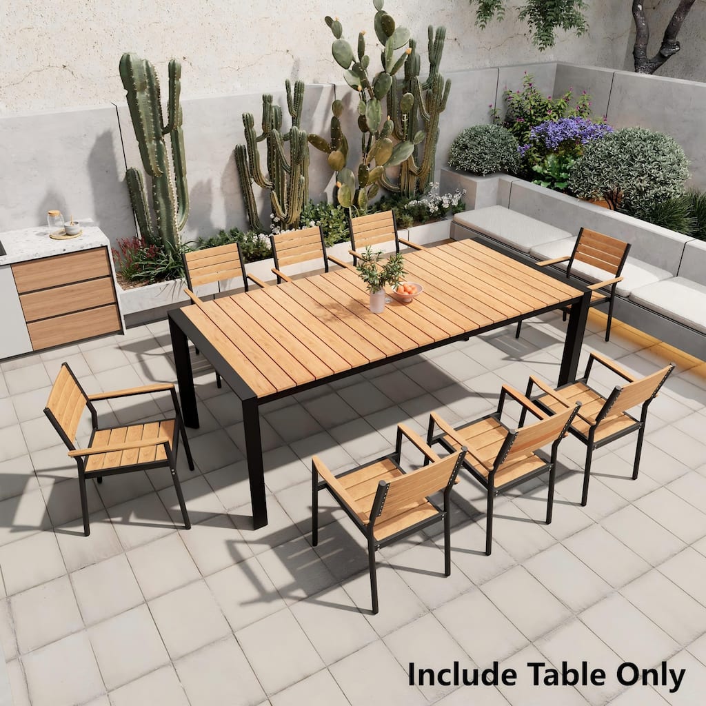 Pellebant Premium Outdoor Patio Aluminum Dining Table with Umbrella Hole