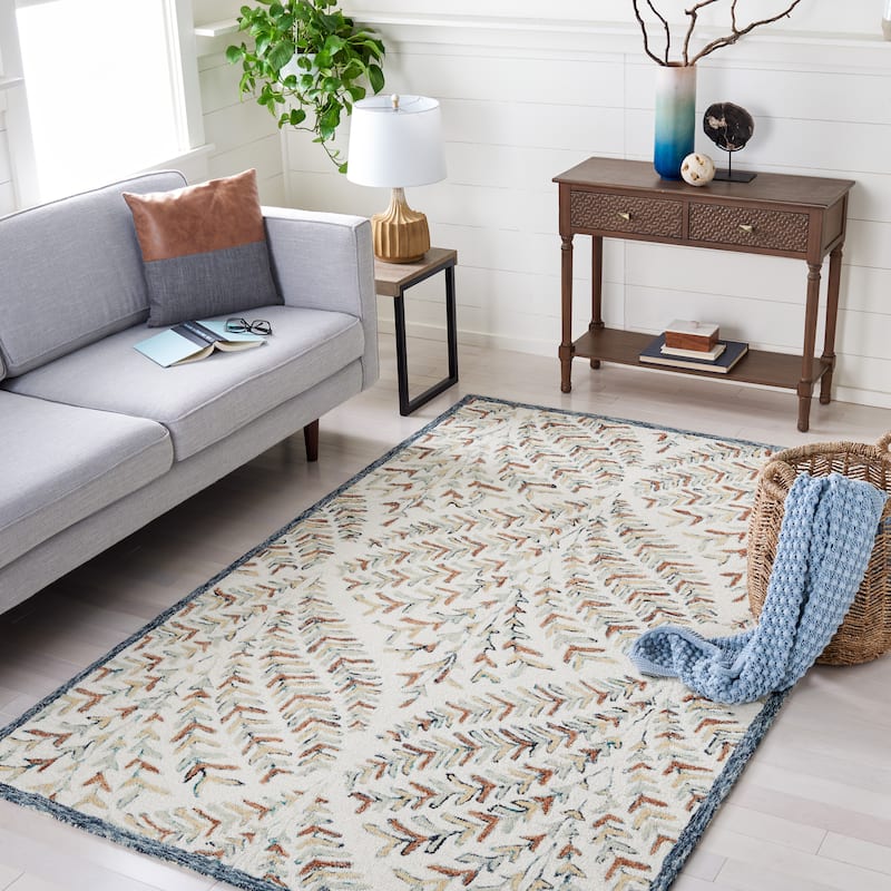SAFAVIEH Handmade Capri Ilianka Wool Rug - 9' x 12' - Ivory/Green